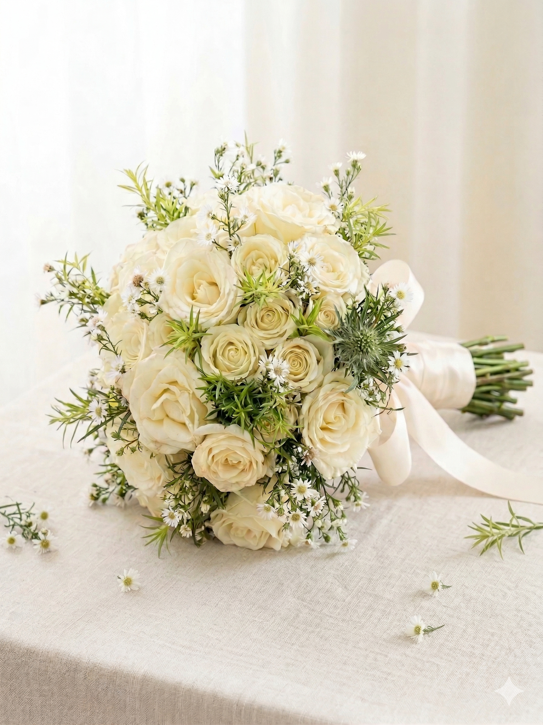 Snowy Rose Serenity Bouquet